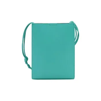 JIL SANDER Calfskin Shoulder Bag, Crossbody Bag Trumpets Men's Blue Green