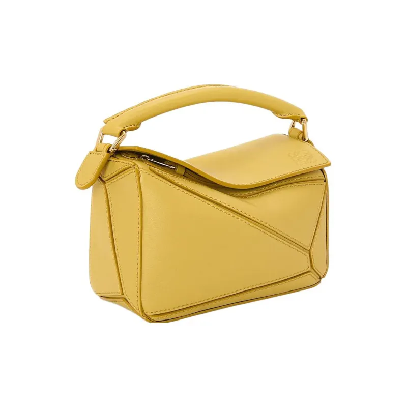 LOEWE Puzzle Cow Leather Geometric Puzzle Bag, Handbag, Shoulder Bag, Crossbody Bag Mini Women's Bright Ochre-2