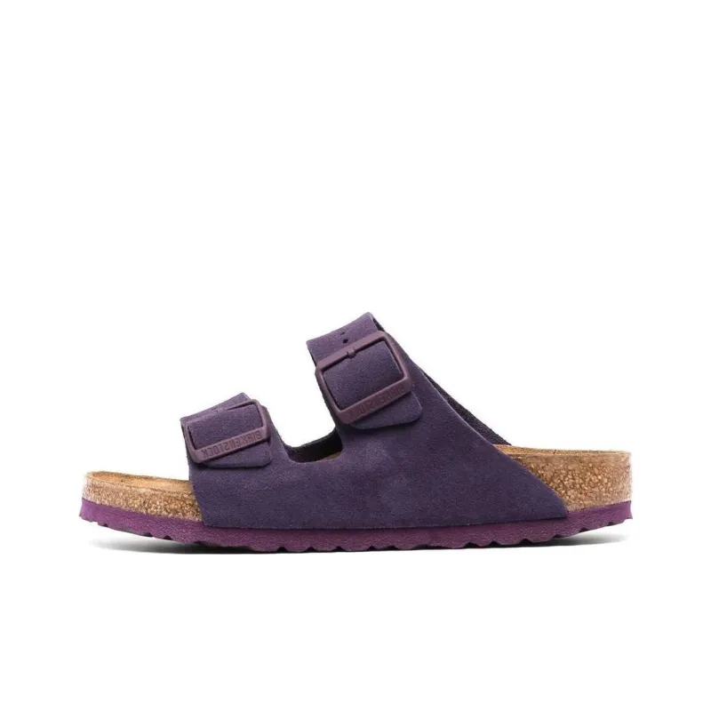 Birkenstock Arizona Soft Footbed Suede Leather Narrow Fit Sandals 'Wine' Women's-0
