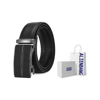 ALIEN BANG Two-layer Cowhide Alloy Leather Belts Men's Width 3.5CM