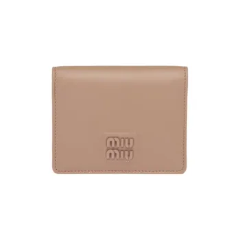 MIU MIU Leather Wallet Small Size Women's Light Pink