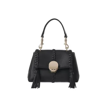 Chloe Grained Calfskin Crossbody Bag Shoulder Bag Mini Women's Black