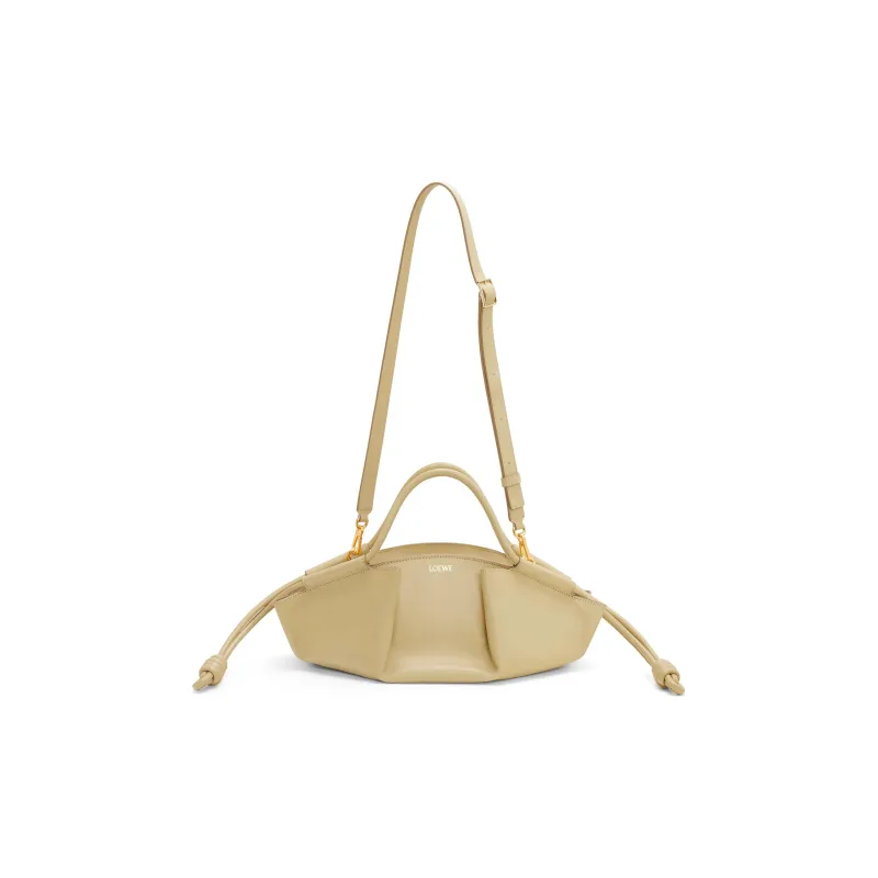 LOEWE Shiny Nappa Cow Leather Dumpling Bag Shoulder Bag Crossbody Bag Handbag Small Size Women's Clay Green-4