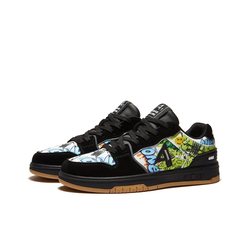 A1 Graffiti Collection Coverage Abrasion Resistant Low Top Skateboard Shoes Unisex-20