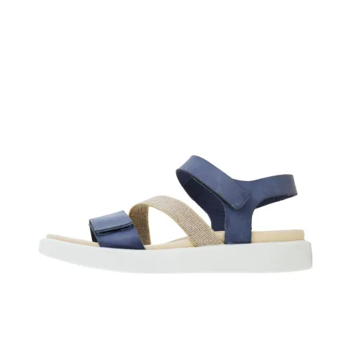 Ecco Beach Sandals Women's Beige/Blue