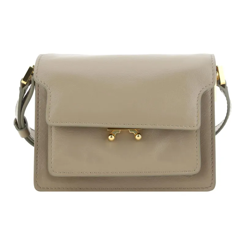MARNI Trunk Cow Leather Trunk Bag Crossbody Bag Shoulder Bag Women's Beige-0