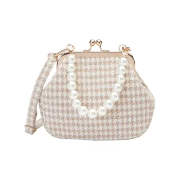 Disney XGRACEGIFT Collaboration Vintage Pearls Handbag Shoulder Bag Crossbody Bag Small Size Women's Ecru