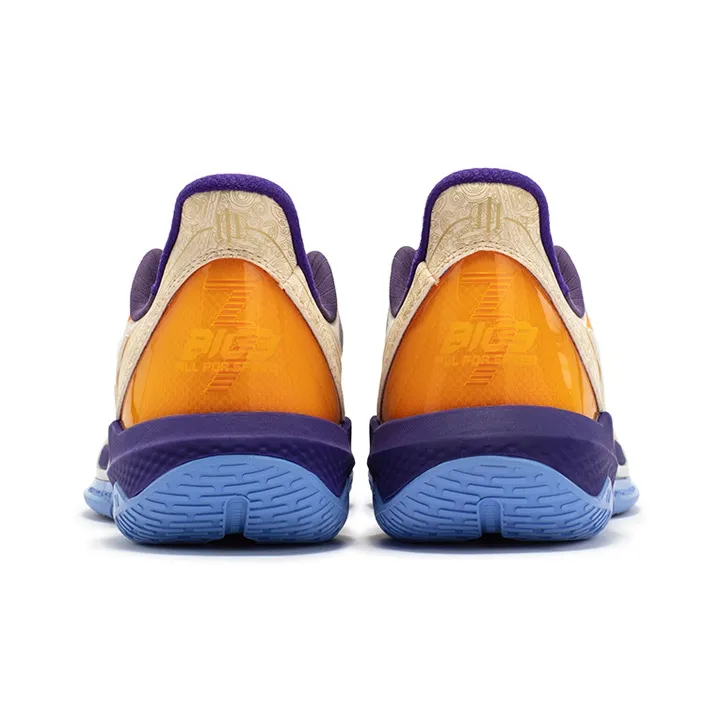 361° Big3 4.0 QUICK Liangzhu Wear-Resistant Breathable Lightweight Rebound Low-Top Basketball Shoes Men's White Purple-3