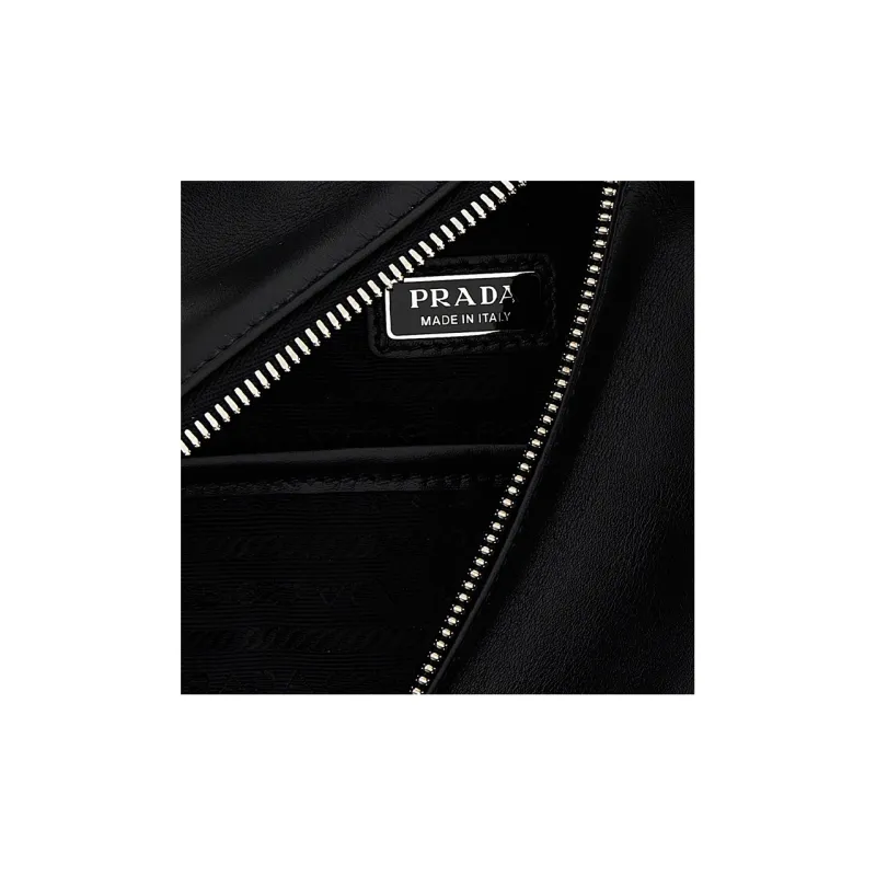 PRADA Leather One Shoulder Crossbody Bag, Sling Bag Men's Black-7