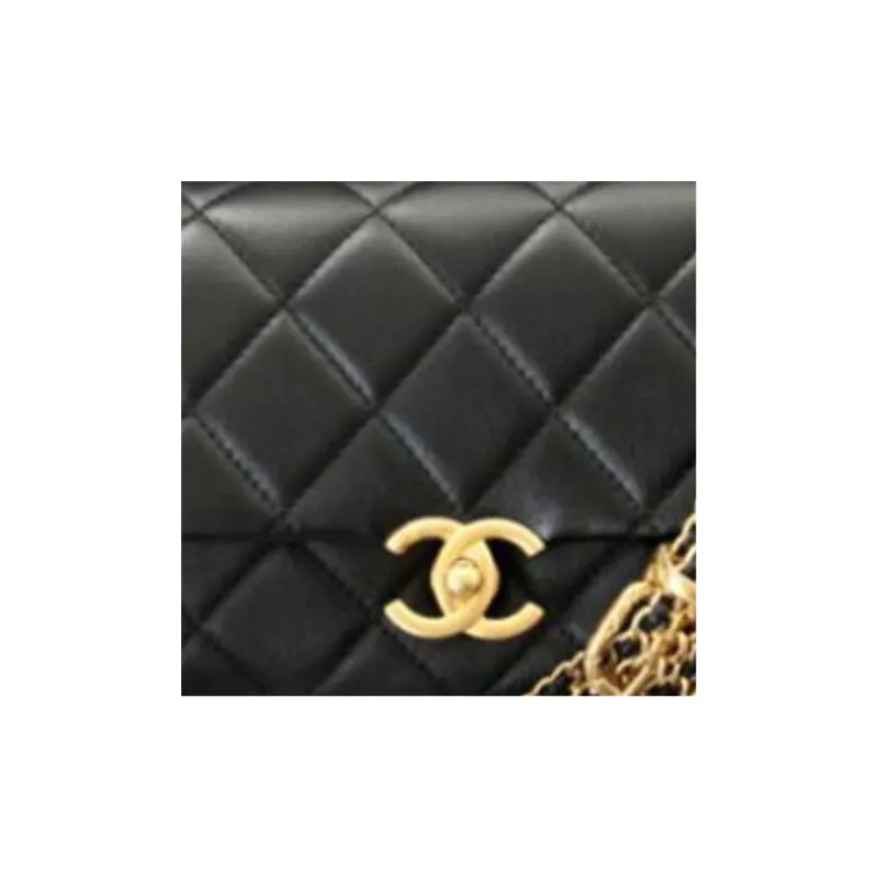 CHANEL Calfskin Crossbody Bag, Shoulder Bag Mini Women's Black-3