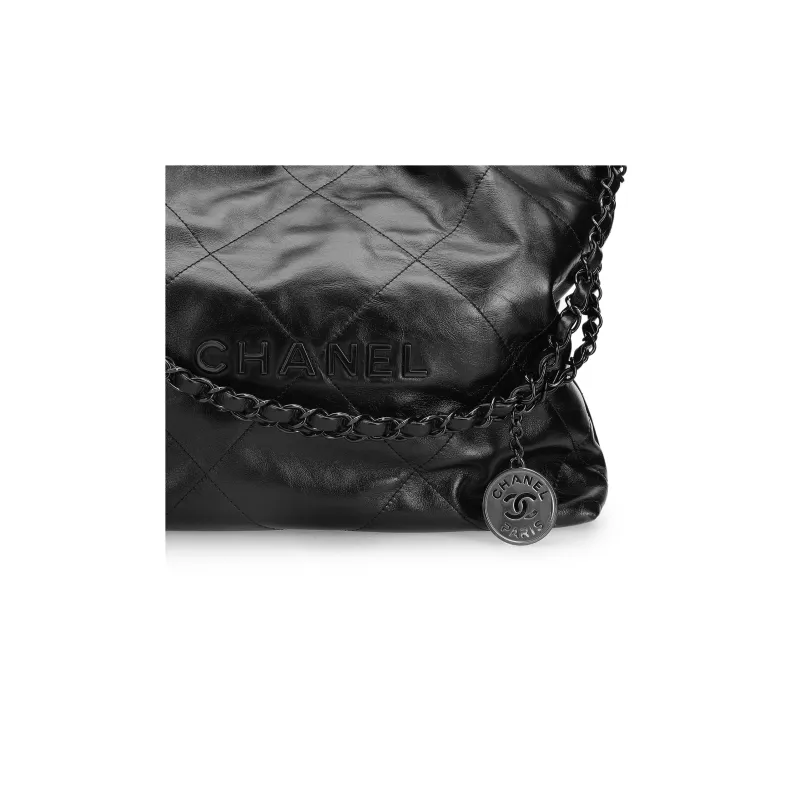 CHANEL 22Bag22K Fall And Winter Cow Leather Tote Bag, Shopping Bag, Handbag, Shoulder Bag Trumpets Women's Black-4