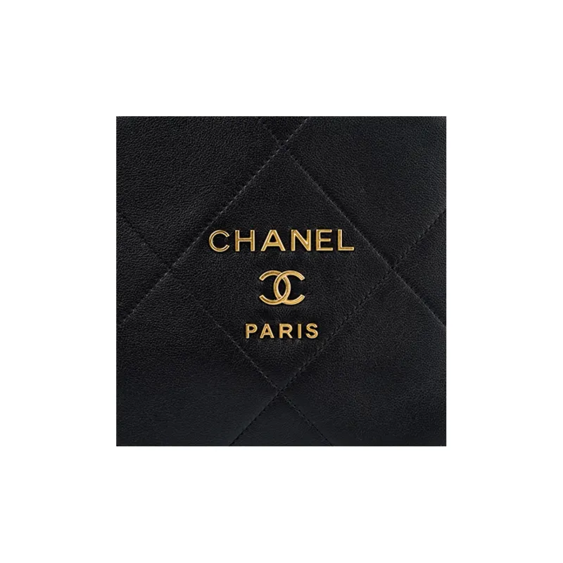 CHANEL Cow Leather Tote Bag, Shopping Bag, Handbag Women's Black-4
