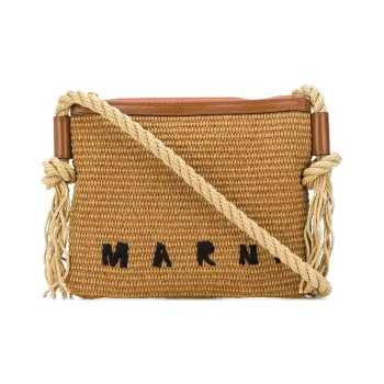 MARNI Marcel Logo Embroidered Crossbody Bag