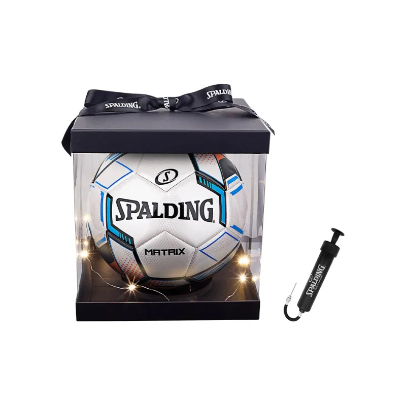 SPALDING Matrix Series Size 5 Soccer PVC Machine Stitched Soccer Ball Unisex White Blue Orange-5