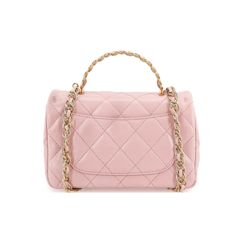 CHANEL Bright Lambskin Flap Bag, Shoulder Bag, Crossbody Bag, Handbag Trumpets Women's Pink-2