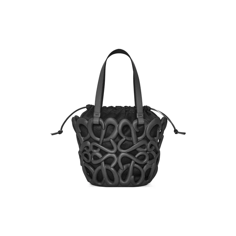 LOEWE Basket Lightweight Foam Rubber Handbag Women's Black-2
