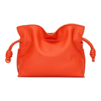 LOEWE Nappa Cow Leather One Shoulder Crossbody Clutches Mini Women's Orange
