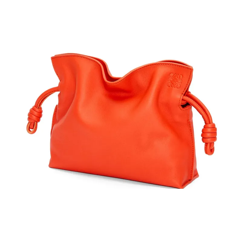 LOEWE Nappa Cow Leather One Shoulder Crossbody Clutches Mini Women's Orange-2