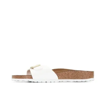 Birkenstock Madrid Birko Flor Patent Narrow Fit Sandals 'Patent White' Women's