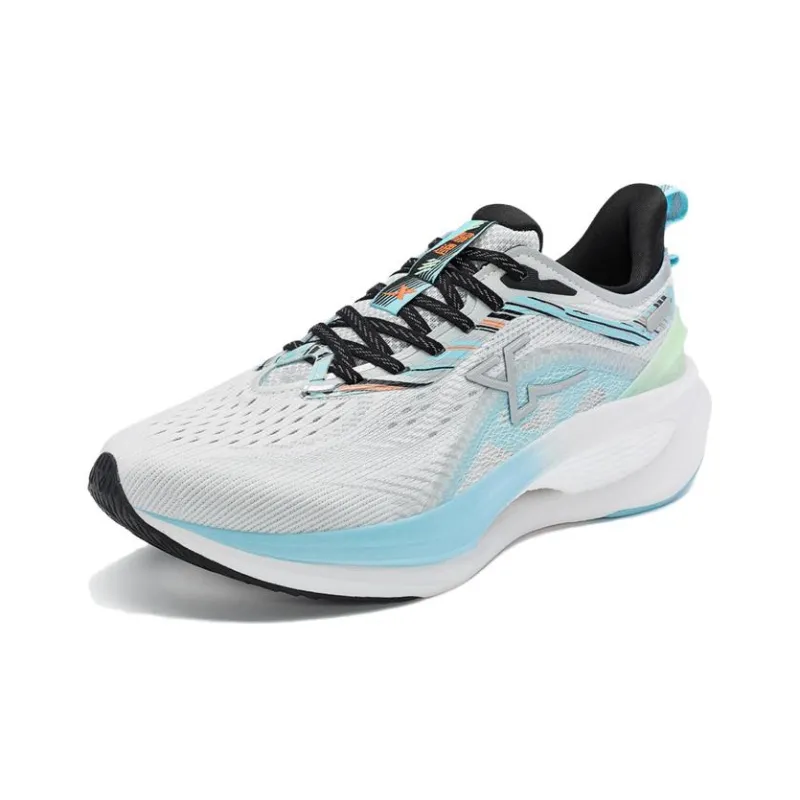 XTEP Speed 4.0 Cushioned Slip Resistant Breathable Low Top Running Shoes Men's White Cyan-1