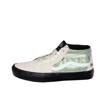 Grosso Supreme X Skate Vans Mid 'Dollar Bill White'