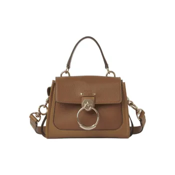 Chloe Tess Calfskin Shoulder Bag, Crossbody Bag, Handbag Mini Women's Taupish Brown