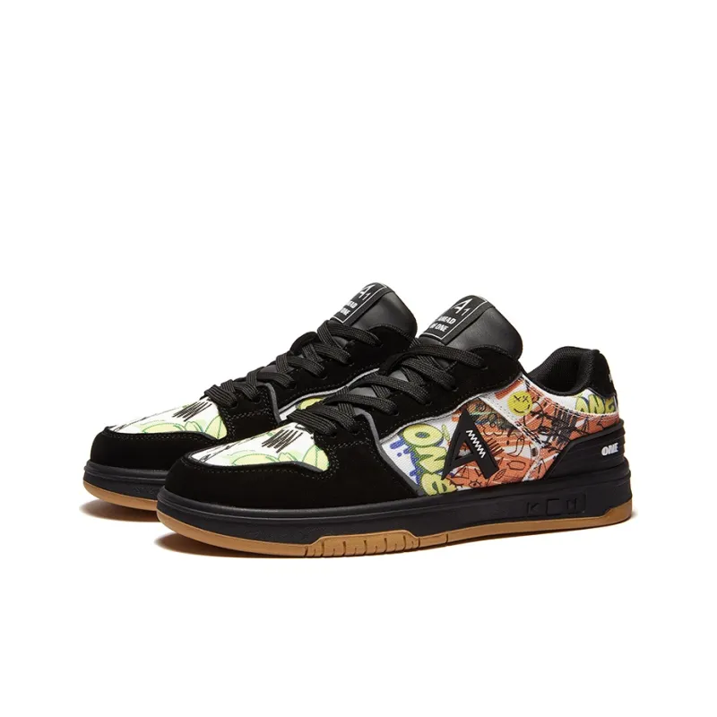 A1 Graffiti Collection Coverage Abrasion Resistant Low Top Skateboard Shoes Unisex-38