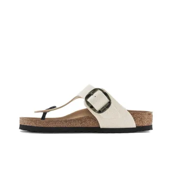 Birkenstock Gizeh Vegan Big Buckle Textile Narrow Fit Sandals 'Eggshell'