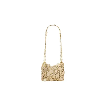 Paco Rabanne Brass Portable Crossbody Bag Shoulder Bag Women's Gold