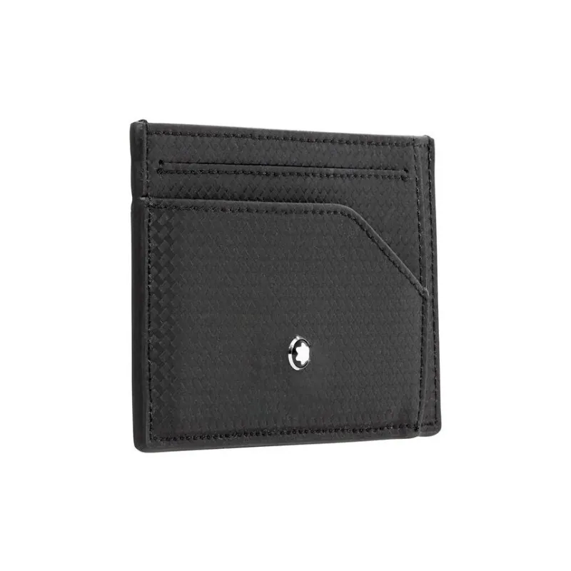 MONTBLANC Leather Card Clip Money Clip Card Holder Men's Black-1