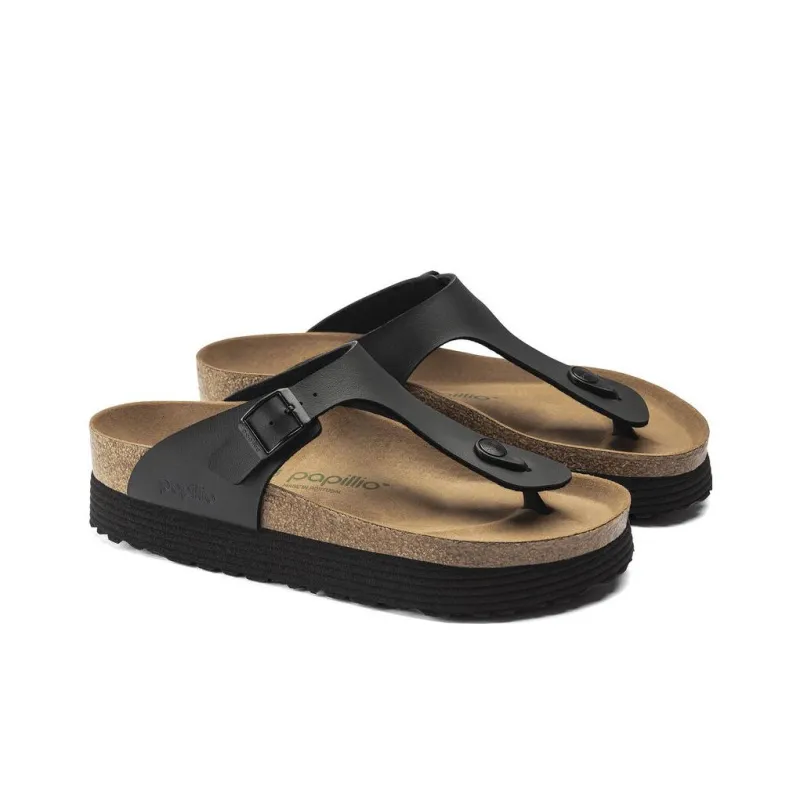 Birkenstock Gizeh Platform Black Women's-2