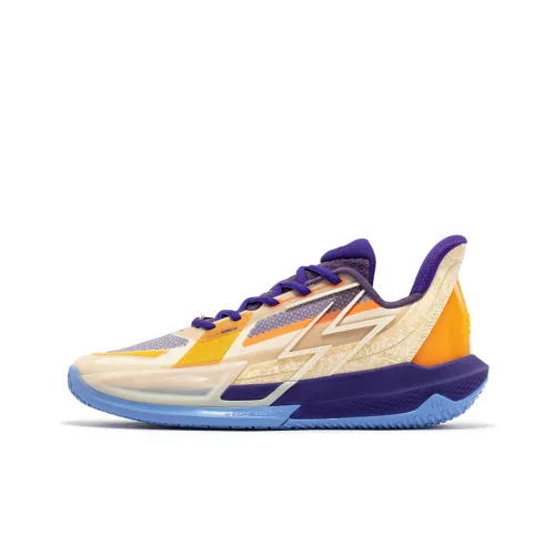 361° Big3 4.0 QUICK Basketball Shoes Men Low-Top Sand Dune White/Spiritual Purple