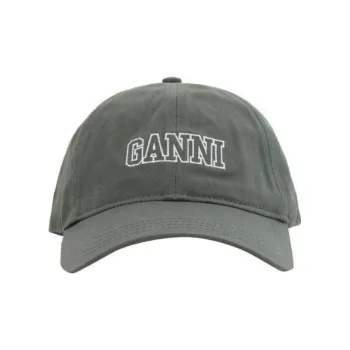 GANNI Logo Embroidered Curved Peak Baseball Cap