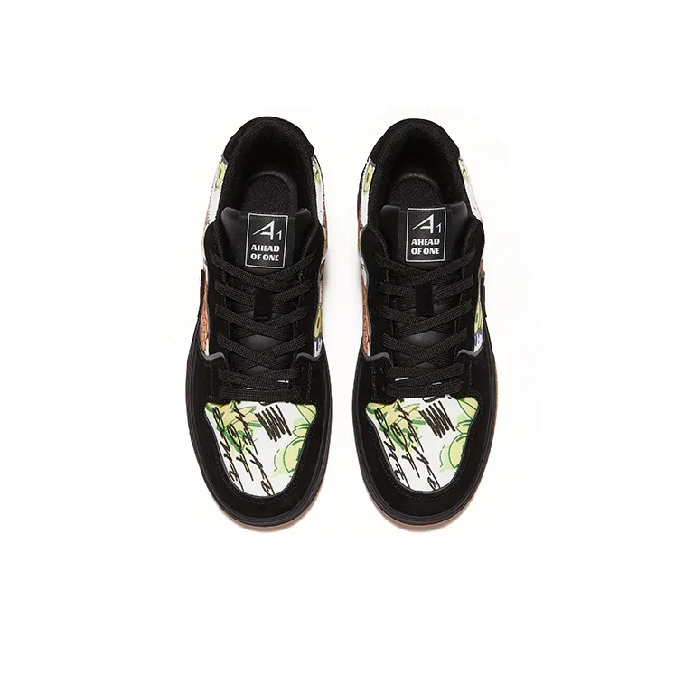 A1 Graffiti Collection Coverage Abrasion Resistant Low Top Skateboard Shoes Unisex-39