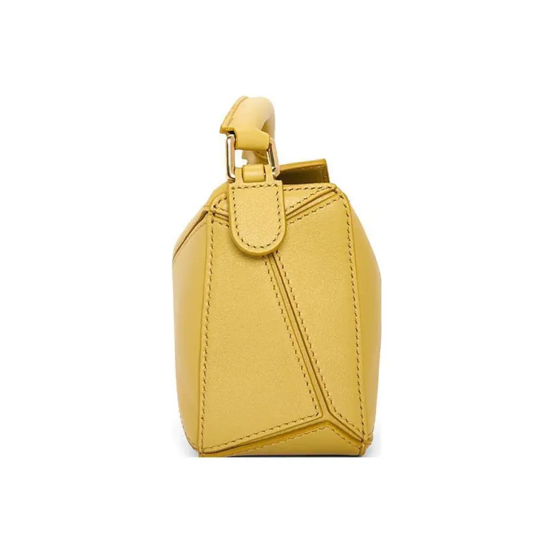 LOEWE Puzzle Cow Leather Geometric Puzzle Bag, Handbag, Shoulder Bag, Crossbody Bag Mini Women's Bright Ochre-4