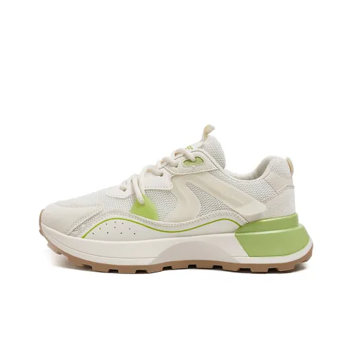 RENBEN Casual Shoes Women's Low-Top Beige/Green