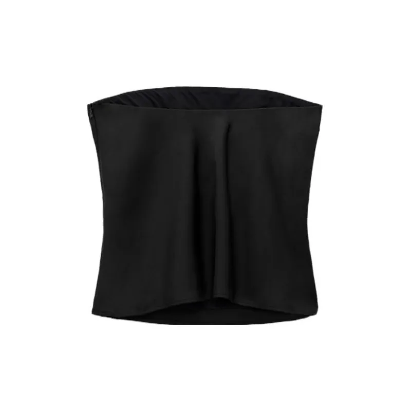 ZARA Strapless Tops Women's Black-1