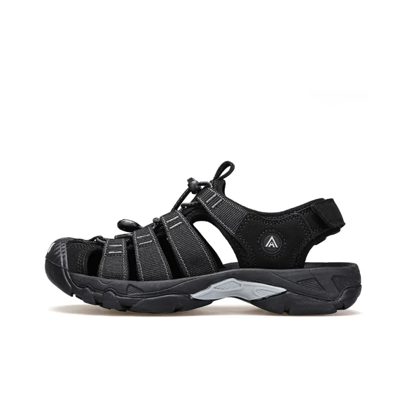 HUMTTO Beach River Trekking Shoes Breathable And Lightweight Sports Sandals Men's Black Gray-0