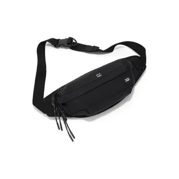 QING QI ZHE Fabric Fanny Pack Shoulder Bag Crossbody Bag Sling Bag Regular Unisex Black