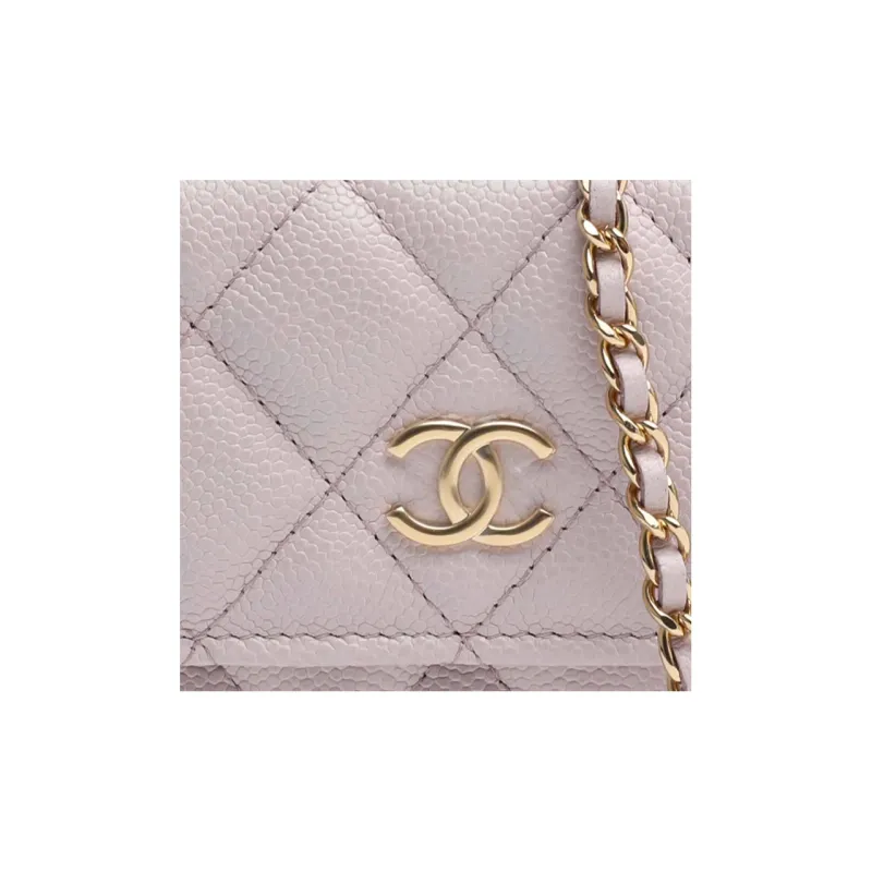 CHANEL 21B Fall Grain Embossed Calfskin Clutch, Shoulder Bag, Crossbody Bag Women's Light Pink-5
