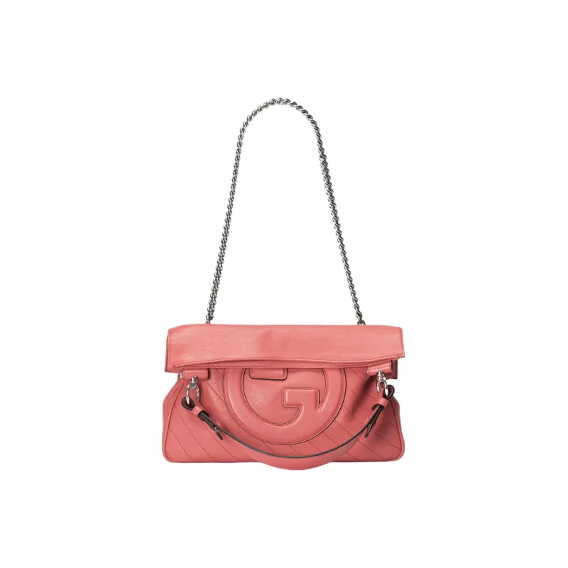 GUCCI Blondie Leather Tote Bag Shopping Bag Handbag Small Size Women's Pink-2