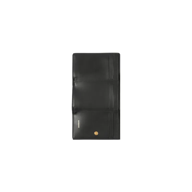 Burberry Vintage Leather Wallet Small Size Women's Archive Beige/Black-3