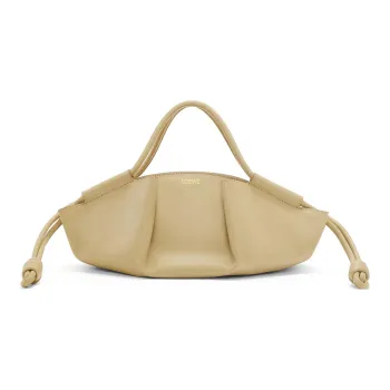 LOEWE Shiny Nappa Cow Leather Dumpling Bag Shoulder Bag Crossbody Bag Handbag Small Size Women's Clay Green