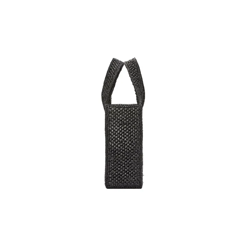 LOEWE Raffia Fiber Tote Bag, Shopping Bag, Shoulder Bag, Crossbody Bag, Handbag Mini Women's Black-2