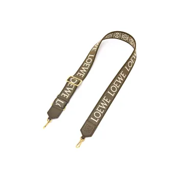LOEWE Jacquard Fabric With Cow Leather Shoulder Strap Bag Strap Women's Dark Khaki Green
