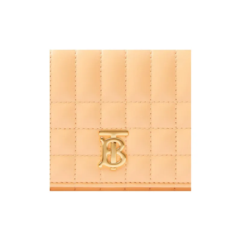 Burberry Lambskin Wallet Regular Women's Orange-4
