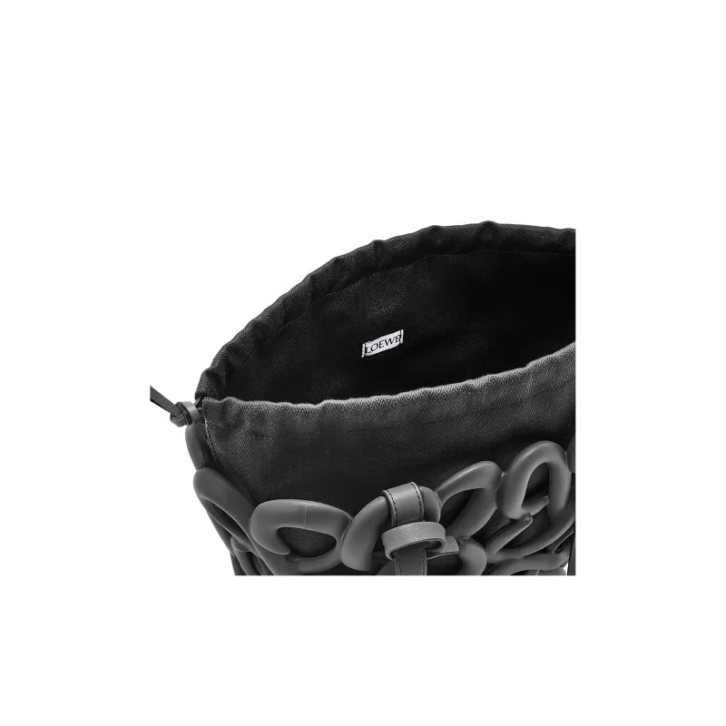 LOEWE Basket Lightweight Foam Rubber Handbag Women's Black-4