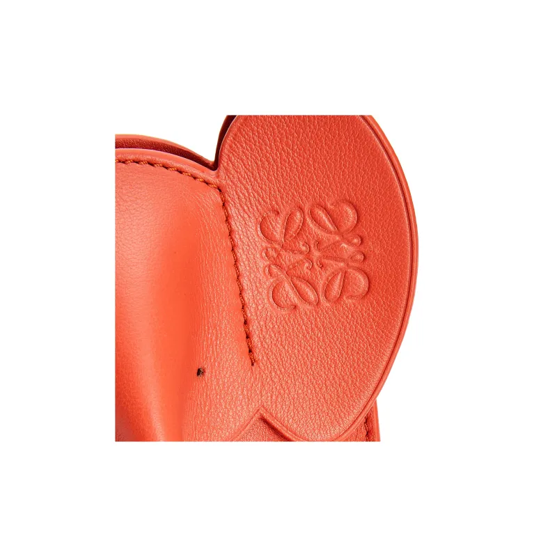 LOEWE Elephant Pocket Cow Leather Cell Phone Pouch Shoulder Bag Crossbody Bag Women's Orange-5