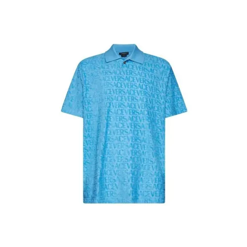 VERSACE Polo Shirts Men Sky Blue