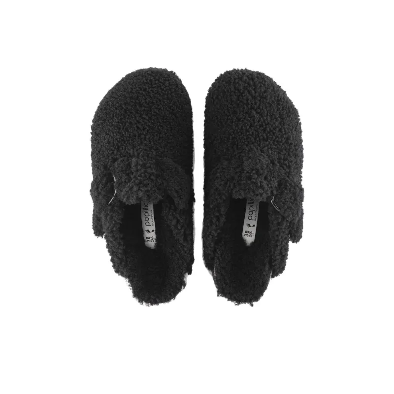 Birkenstock Boston Big Buckle Shearling Teddy Black Women's-3